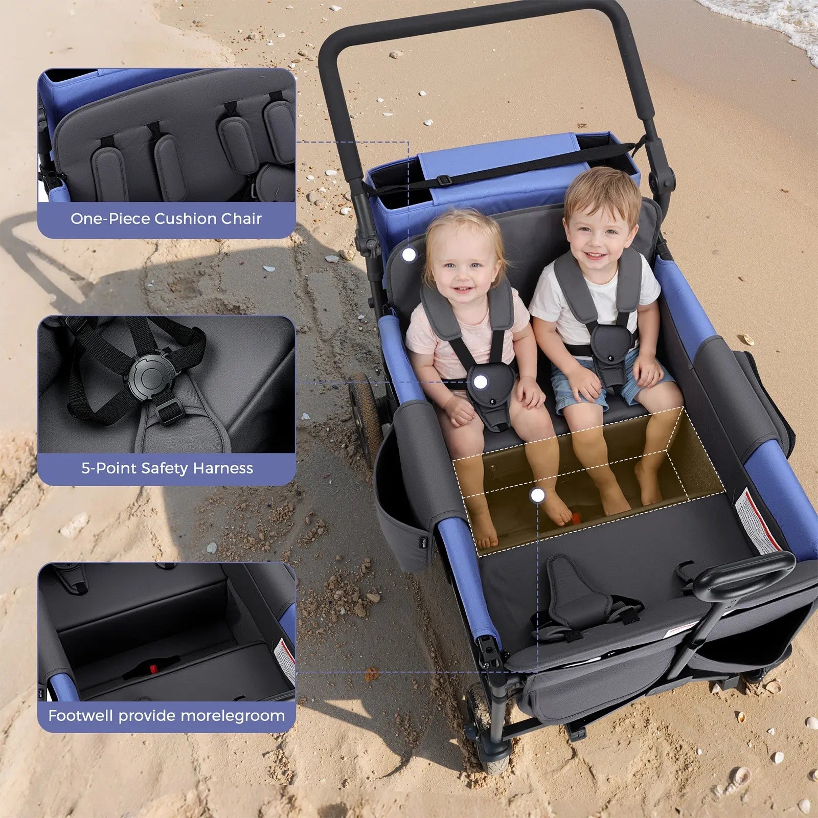 Momfann 4 Seater Kids Stroller Wagon